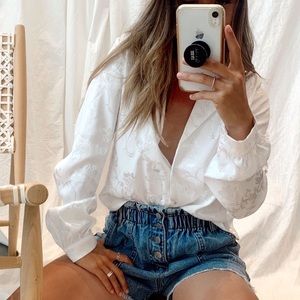 Stuck in Santorini White Blouse